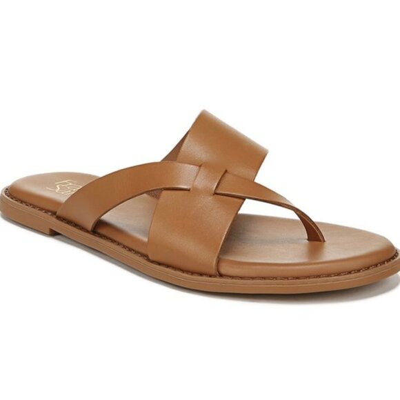 FRANCO SARTO Jenice Womens Leather Slip On Thong Sandals - Picture 1 of 7